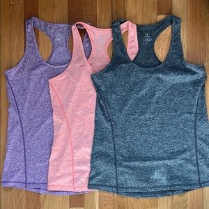 Women's Athletic Tank Top Set - Purple, Pink, Gray